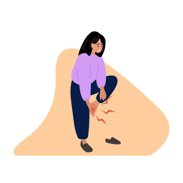 Illustration d’une femme se tenant la cheville gauche douloureuse